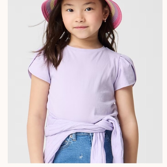 J crew vintage lilac Girls' flutter-sleeve tee - Picture 1 of 3